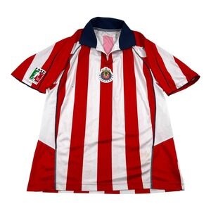 2003 Chivas De Guadalajara Jersey Mens Medium Red White Soccer Mexico FMF Shirt